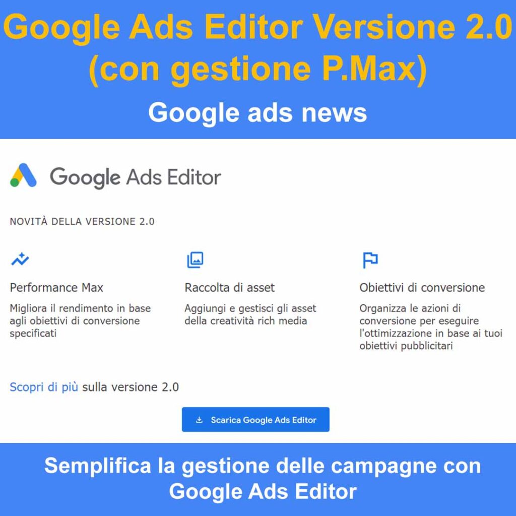 nuova versione di google ads editor