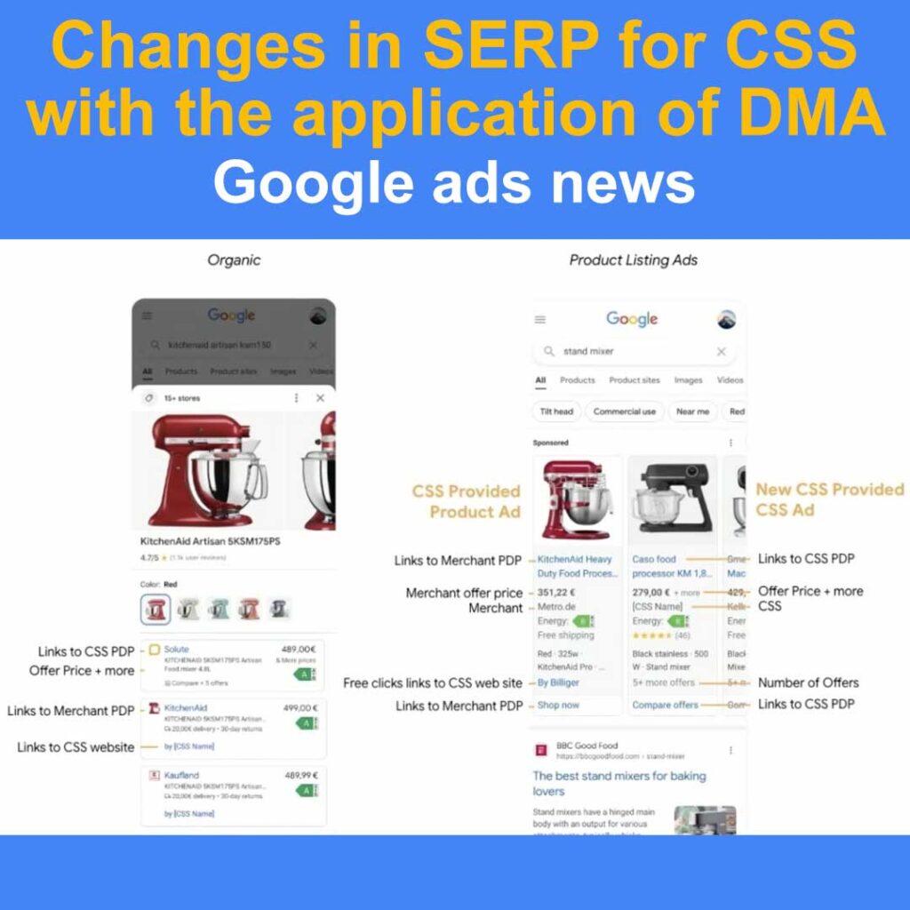 cambiamenti in serp per i css con lapplicazione del dma
