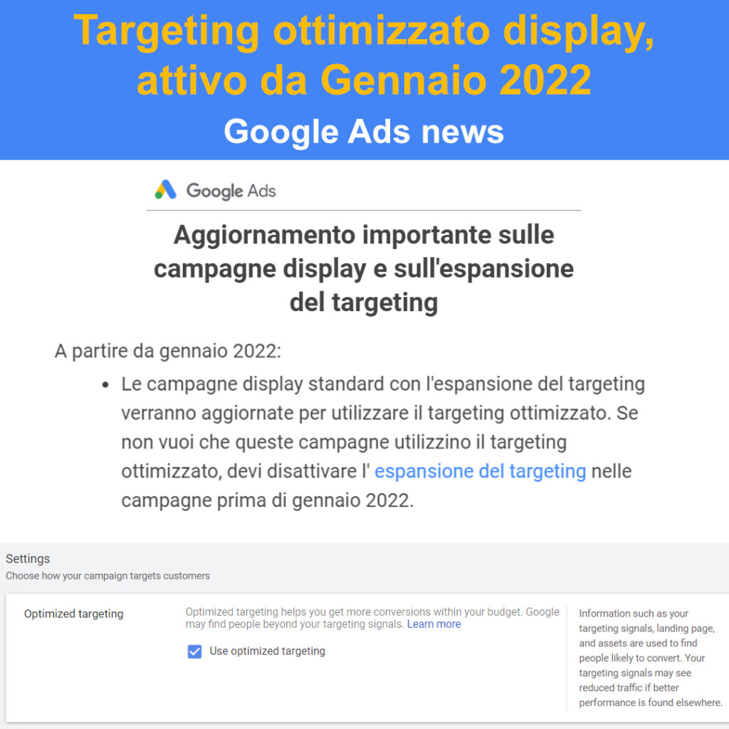 targeting ottimizzato display attivo da gennaio 2022