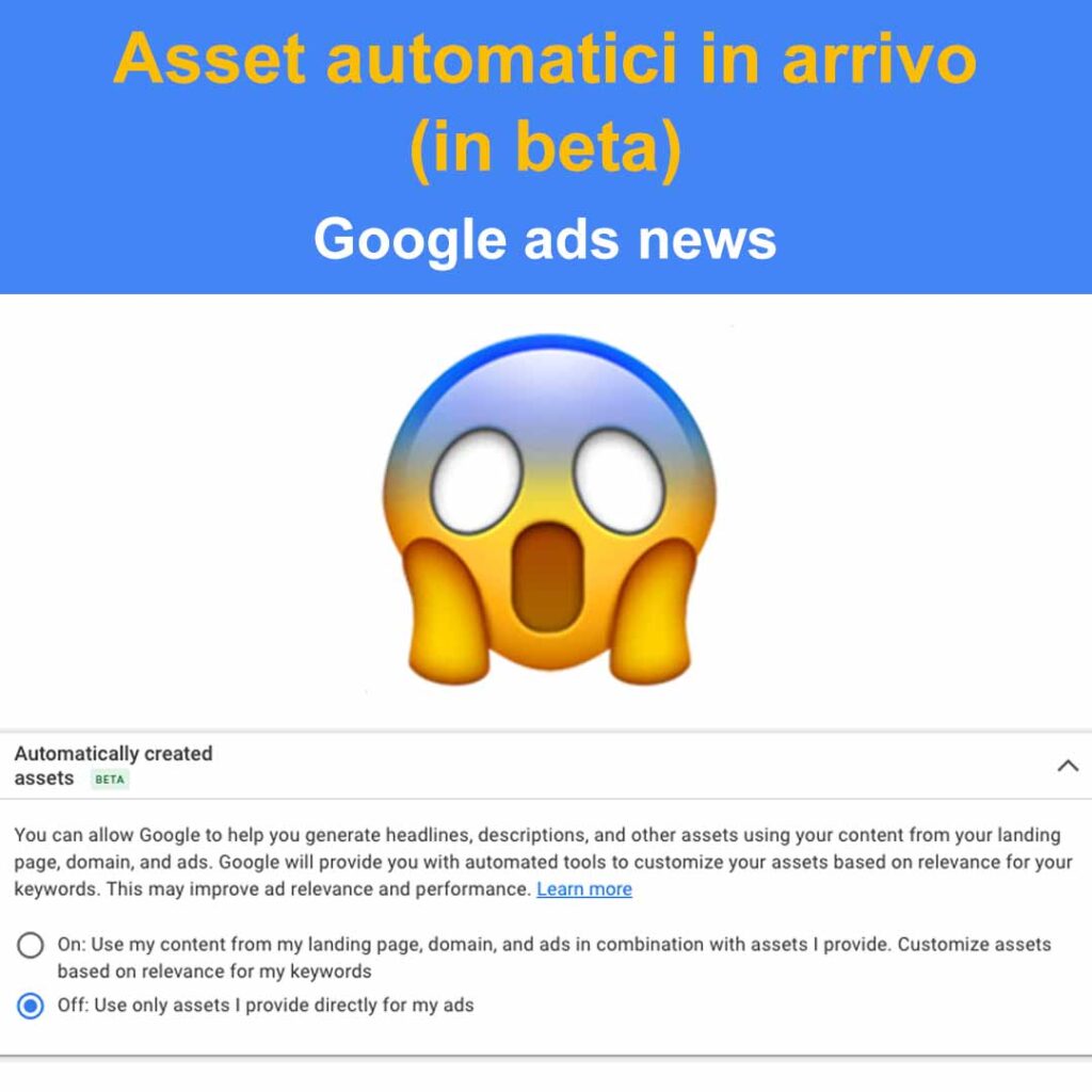 asset automatici in arrivo in beta