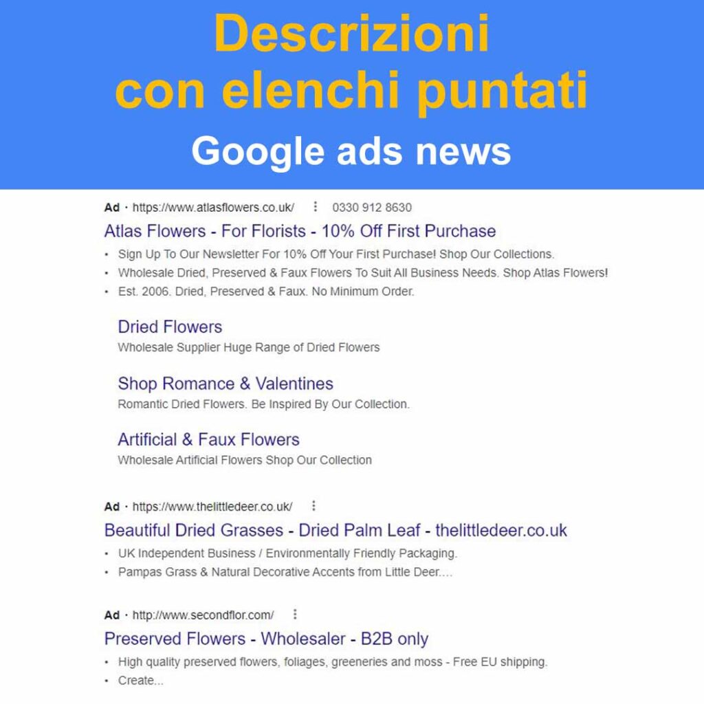 descrizioni con elenchi puntati