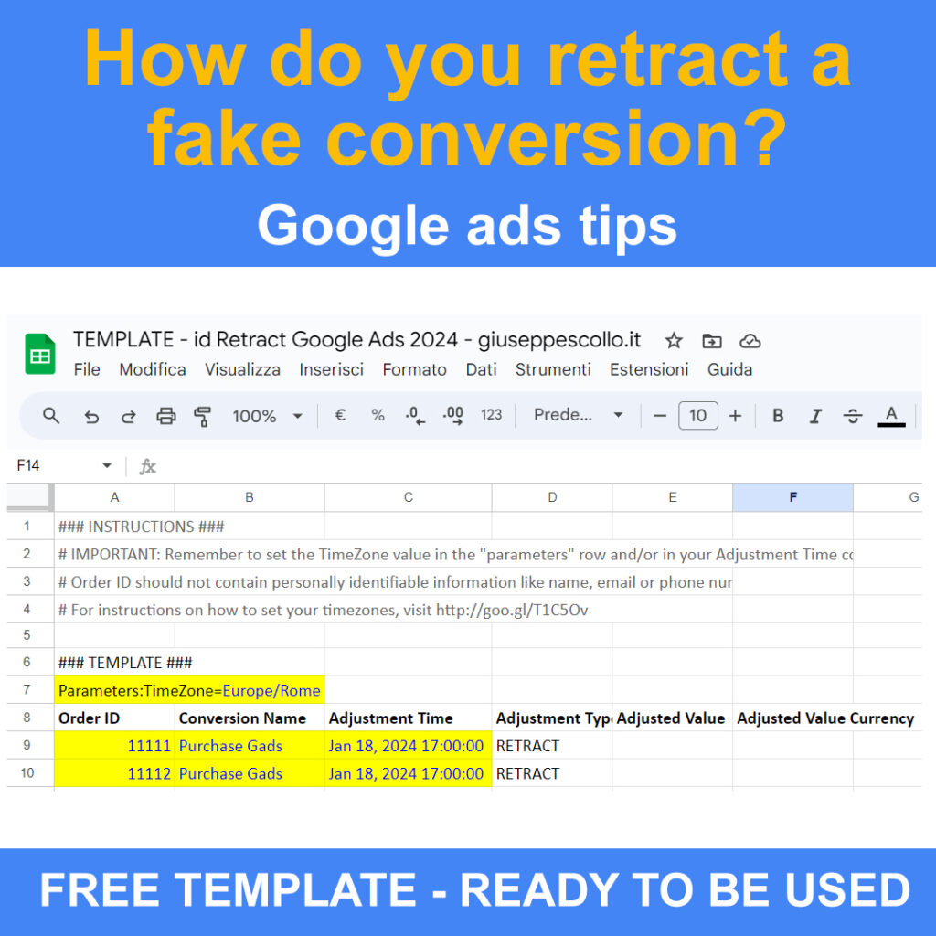 come eliminare le conversioni false nellaccount
