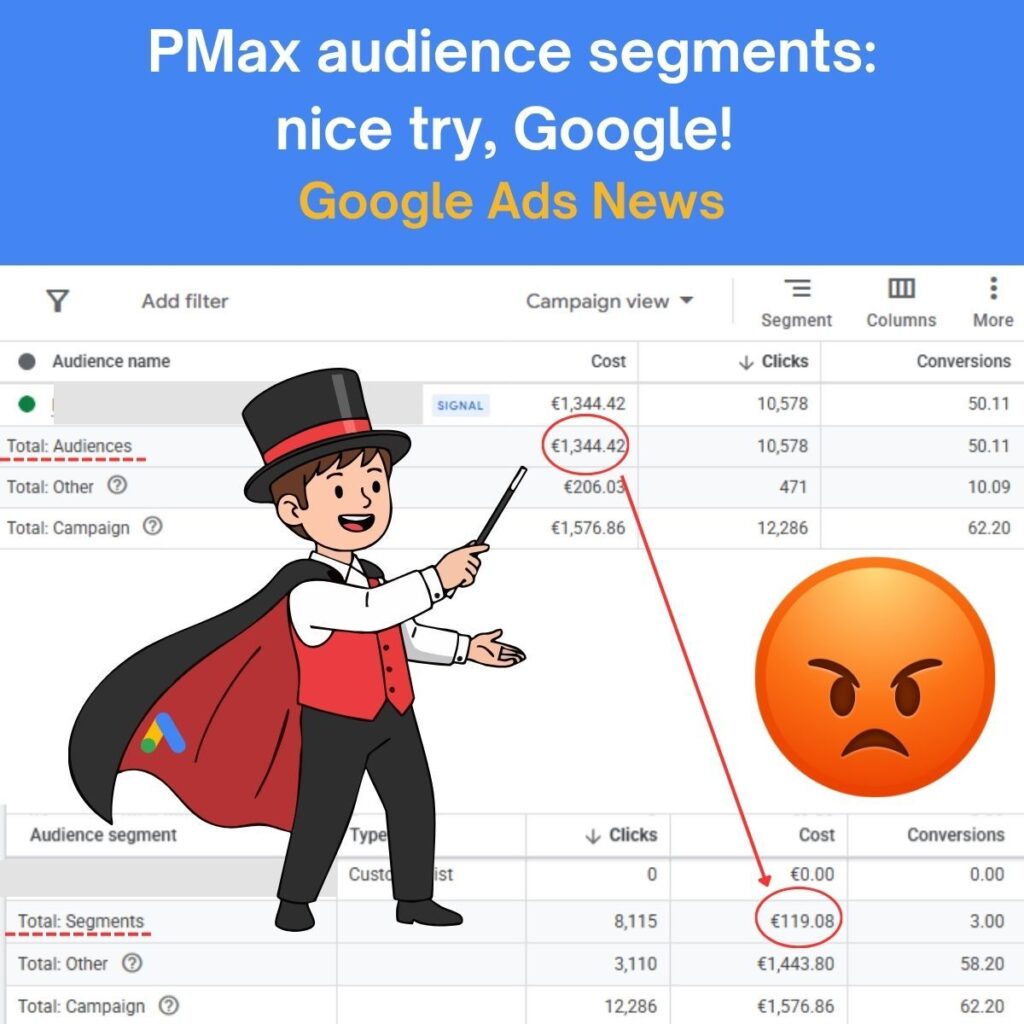 Segmenti di pubblico in PMax, non ci siamo…