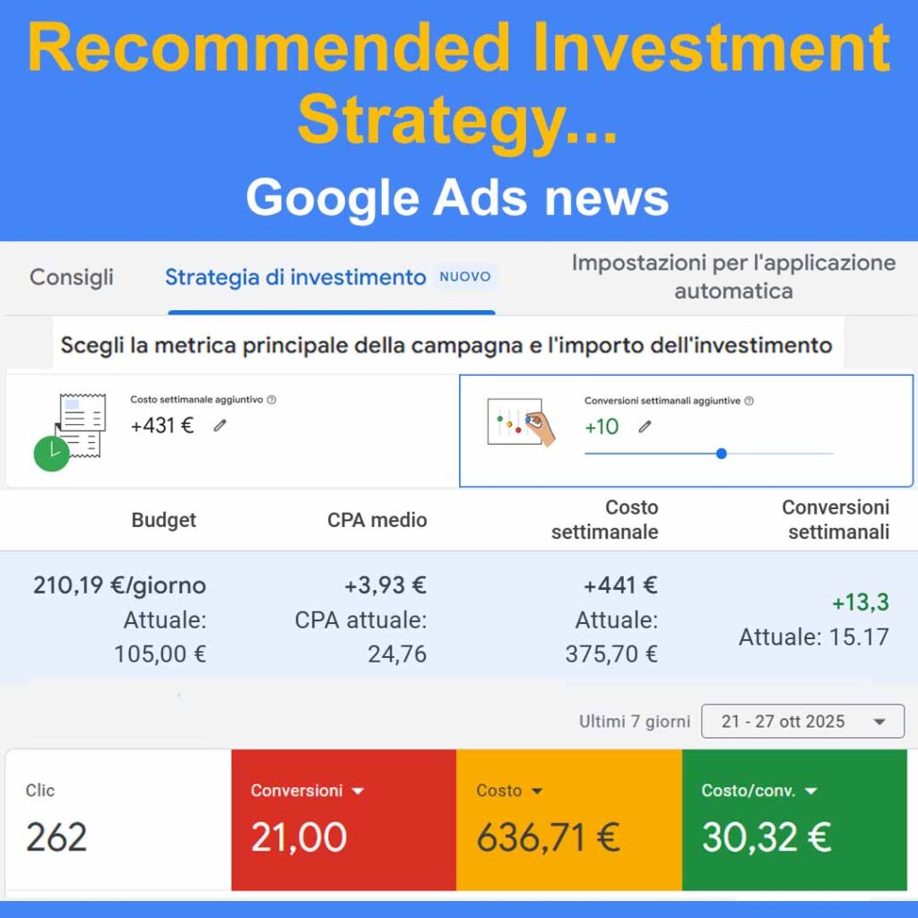 Arriva la Strategia d'investimento…
