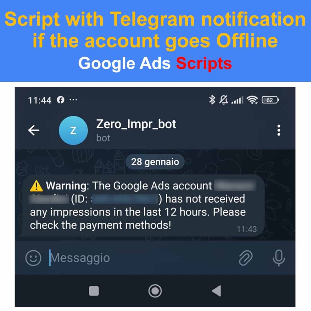 Script con notifica Telegram se l'account è offline