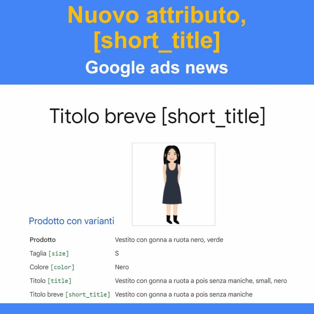 nuovo attributo shopping titolo breve short_title