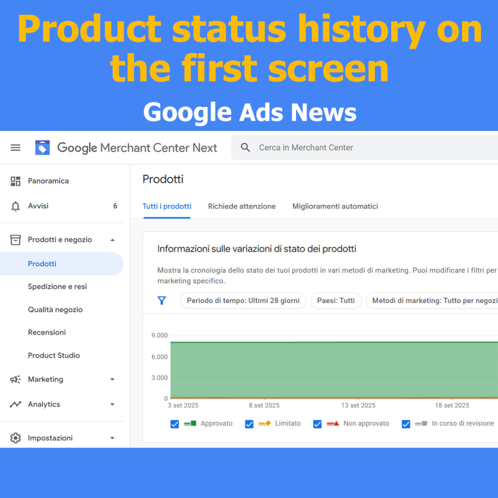 product status history merchant center